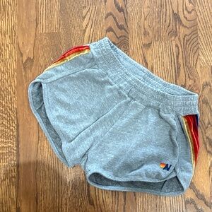Aviator Nation Gray Women’s Shorts with Rainbow Accents